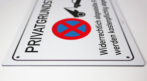 Privatgrundstück - Schild - 4 mm Alu Verbundplatte