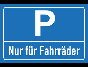 Nur für Fahrräder - Schild - Querformat - blau - 4 mm Alu Verbundplatte