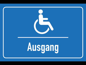 Hinweisschild Behinderten Ausgang