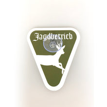 Laden Sie das Bild in den Galerie-Viewer, Schild -  4 Motive - Jagdbetrieb mit Saugnapf - Autoschild für KFZ Heckscheibe