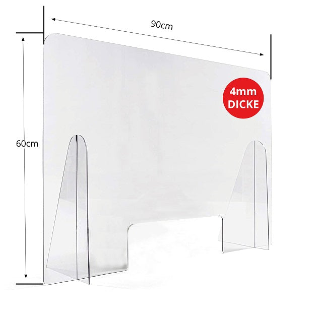 Thekenaufsatz transparent Schutzscheibe