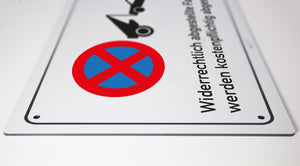 Parken verboten - Schild - 4 mm starke Alu Verbundplatte