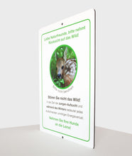 Laden Sie das Bild in den Galerie-Viewer, Schild - Wildschutz Info Tafel - Hunde an die Leine - 37 x 27 cm - Alu Verbund 4 mm