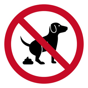 5 x Aufkleber - Sticker - Hier ist kein Hundeklo - 90 mµ Haftfolie - PVC selbstklebend